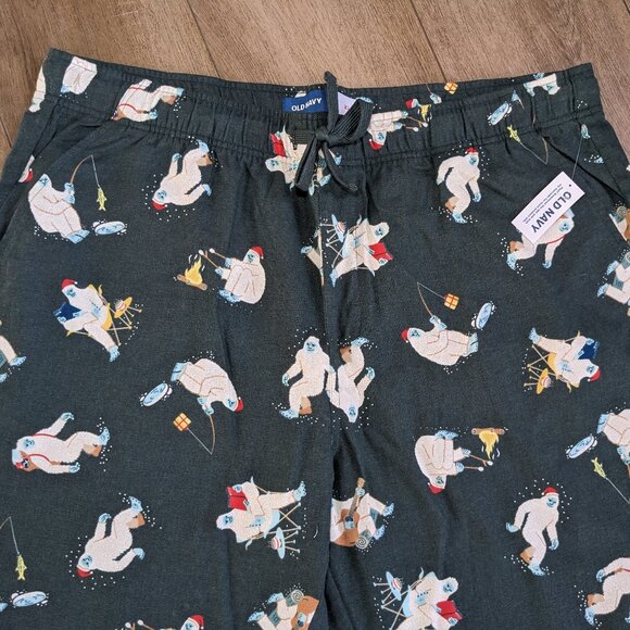 NWT Old Navy Yeti Abominable Snowman Camping Out Jogger Pajama Pants Men XL - Picture 3 of 10